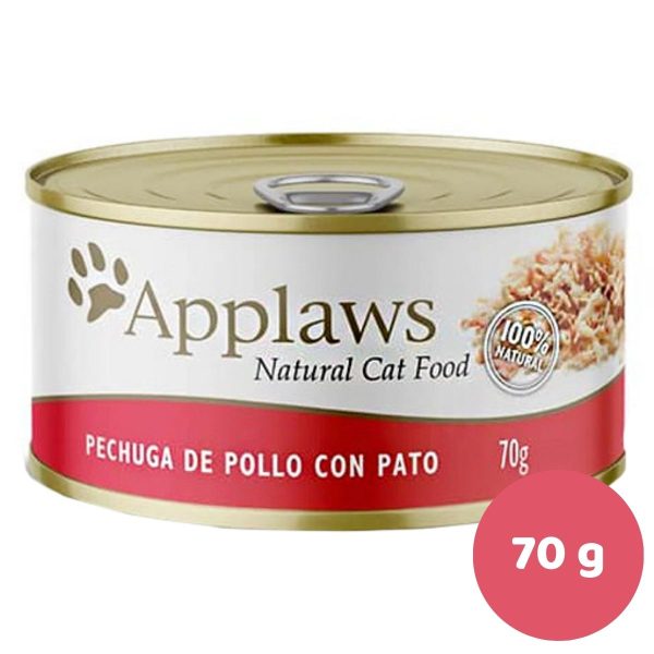 LATA APPLAWS GATO PECHUGA DE POLLO-PATO CON CALDITO 70GR