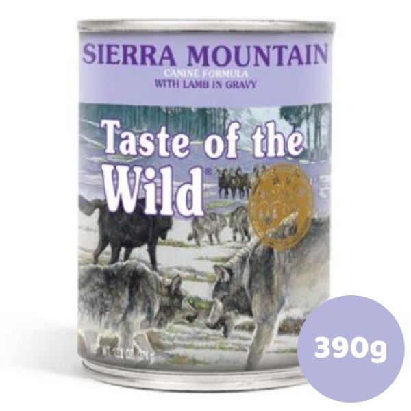 LATA TASTE OF THE WILD SIERRA MOUNTAIN CORDERO PERRO 390GR