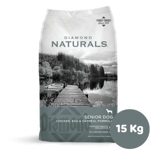 NATURALS DOG SENIOR PERRO ADULTO MAYOR RAZA GRANDE SABOR POLLO HUEVO ARROZ  15KG