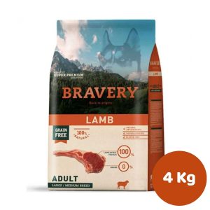 BRAVERY LAMB ADULT LARGE/MEDIUM BREEDS 4KG (ADULTO,CORDERO)