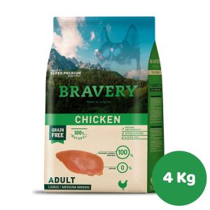 BRAVERY CHICKEN ADULT LARGE/MEDIUM BREEDS 4KG (ADULTO,POLLO)