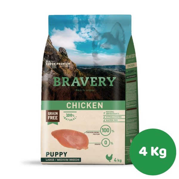 BRAVERY CHICKEN PUPPY LARGE/MEDIUM BREEDS 4KG (CACHORRO,POLLO)