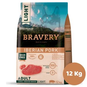 BRAVERY LIGHT IBERIAN PORK ADULT LARGE/MEDIUM BREEDS 12Kg (ADULTO,SOBREPESO)