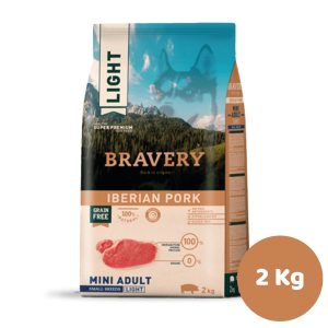 BRAVERY LIGHT IBERIAM PORK MINI ADULT SAMLL BREEDS 2KG (RAZA PEQUEÑA,SOBREPESO)