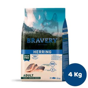 BRAVERY HERRING ADULT LARGE/MEDIUM BREEDS 4KG (ADULTO,PESCADO)