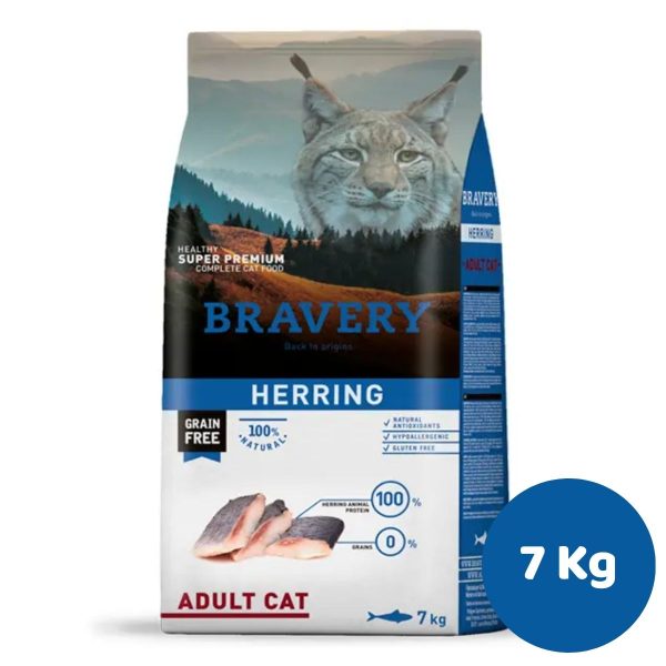 BRAVERY HERRING ADULT CAT 7KG (GATO ADULTO,PESCADO)