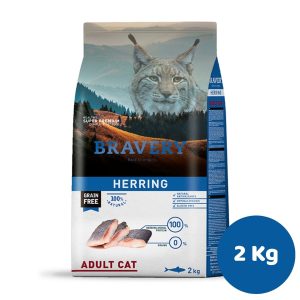 BRAVERY HERRING ADULT CAT 2KG (GATO ADULTO,PESCADO)