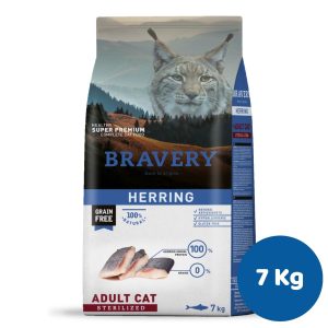 BRAVERY HERRING ADULT CAT STERILIZED 7 KG (GATO ADULTO, ESTERILIZADO,PESCADO)