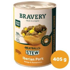 BRAVERY MEATBALLS IBERIAN PORK DOG WET FOOD 415GR (ALBONDIGAS CERDO)