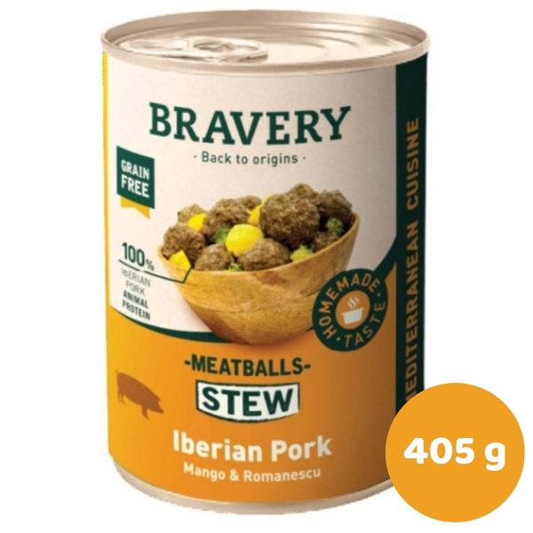 BRAVERY MEATBALLS IBERIAN PORK DOG WET FOOD 415GR (ALBONDIGAS CERDO)