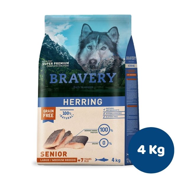BRAVERY HERRING SENIOR LARGE/MEDIUM BREEDS 4KG (ANCIANO,PESCADO)