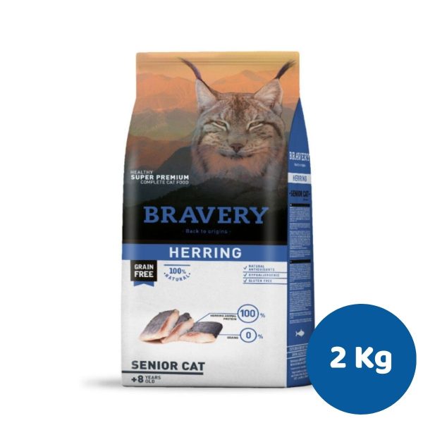 BRAVERY HERRING SENIOR CAT 2KG (GATO ANCIANO,PESCADO)