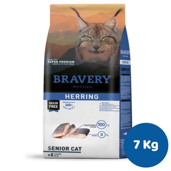BRAVERY HERRING SENIOR CAT 7KG (GATO ANCIANO,PESCADO)